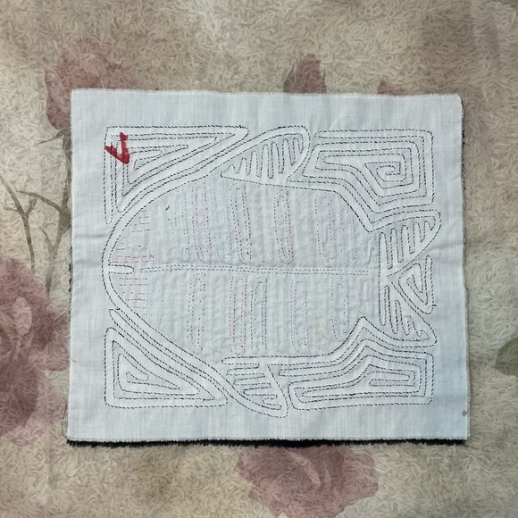 Vintage Kuna Mola Panama Columbia Unframed Traditional Textile Art BIRD - Picture 9 of 10